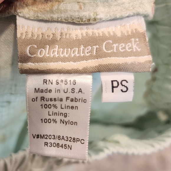 Coldwater Creek 100% linen Pull On floral maxi skirt pockets size small petite - Picture 9 of 14